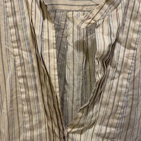 Mauro Grifoni woman’s tan with grey striped tunic - Picture 4 of 10